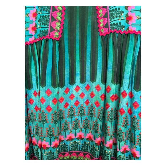 NWOT Anthropologie Siddhartha Bansal Lahiri Blouse in Green Motif Size Small - Picture 9 of 16